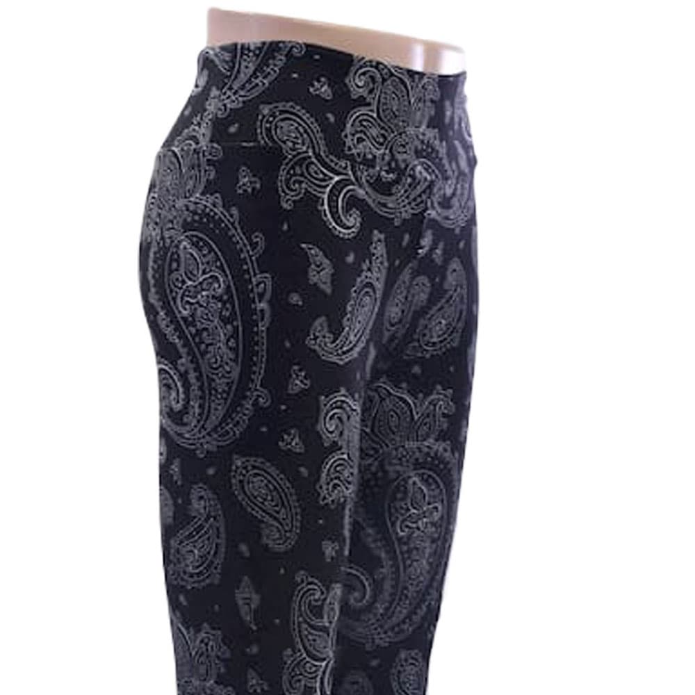 Black paisley pattern leggings for women by Jolina Boutique