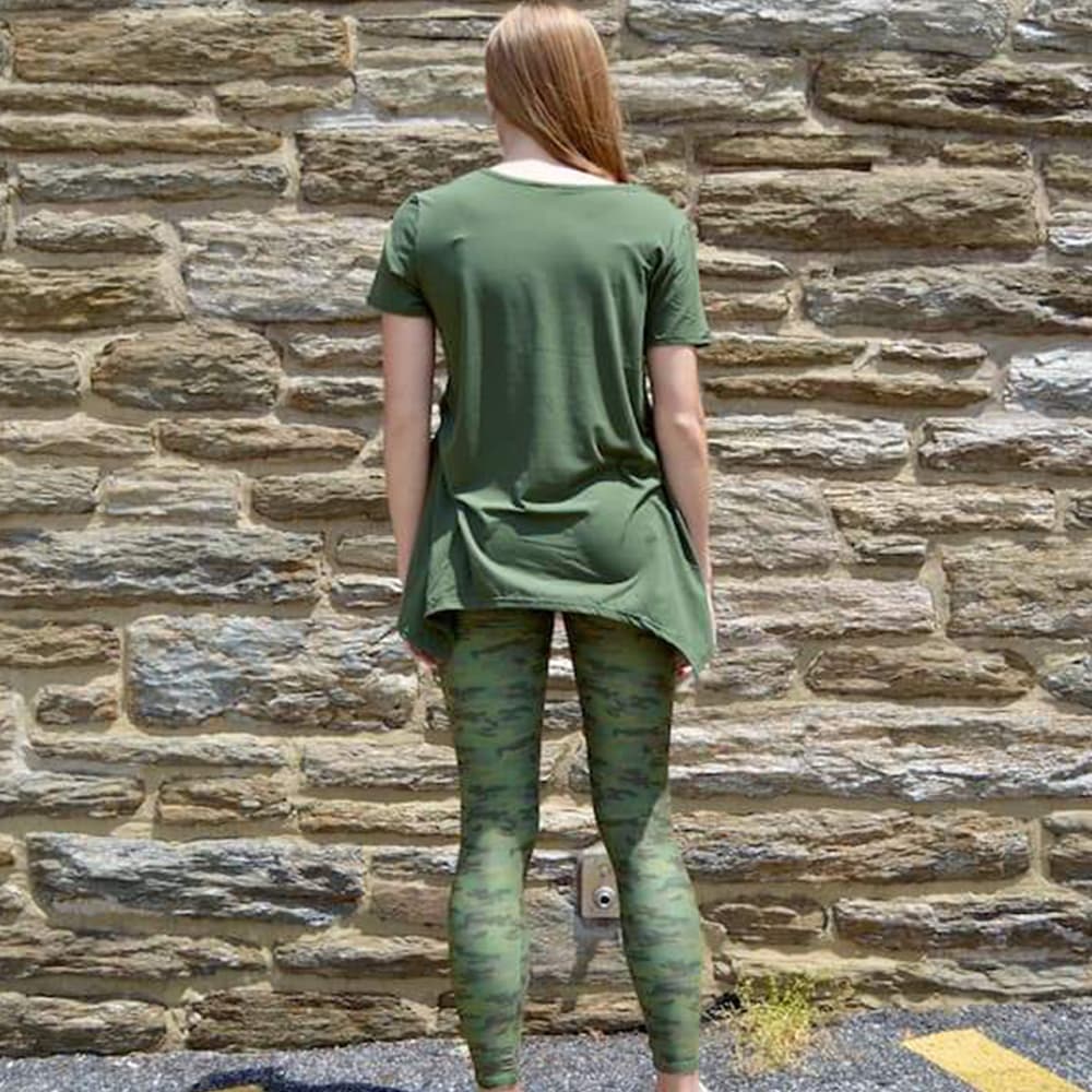 Satori_Stylez Green Camo Leggings for Women Mid Waist Full Length Army  Camouflage Workout Pants at Amazon Women's Clothing store