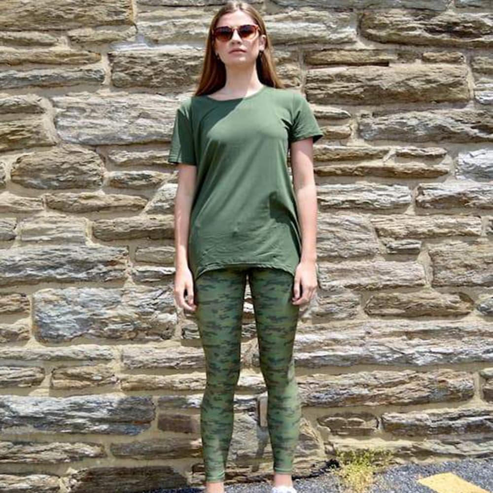 Olive camo leggings for women