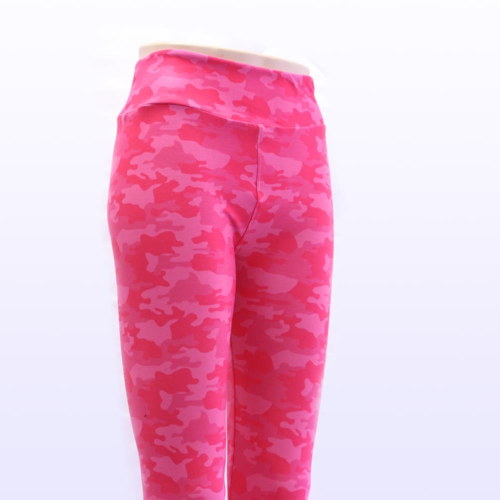 Pink camo leggings for women