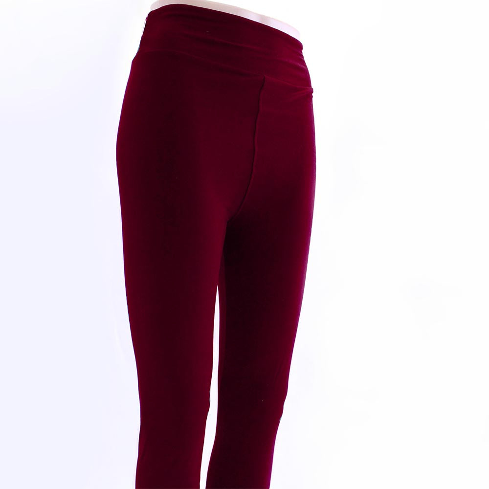 Solid burgundy colored leggings by Jolina Boutique